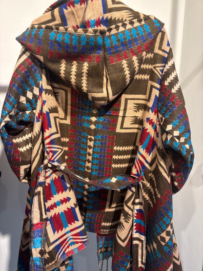 Aztek bruin Vest lang