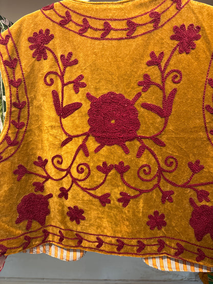 Gilet fluweel suzani-ruim