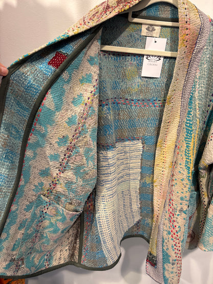 Kantha Blockprint jas-2 kanten