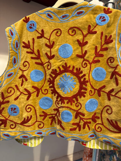 Gilet fluweel suzani-ruim