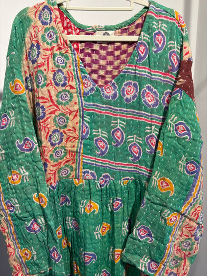 Kantha jurk lang- groot