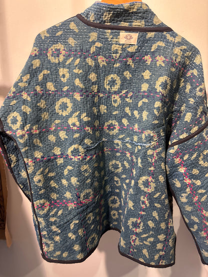Kantha Blockprint jas-2 kanten