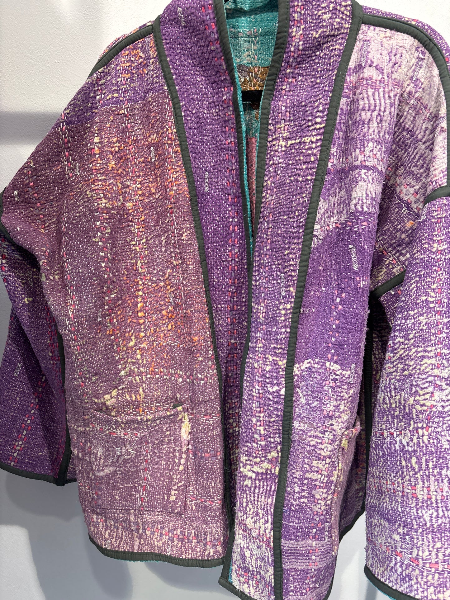 Kantha Blockprint jas-2 kanten