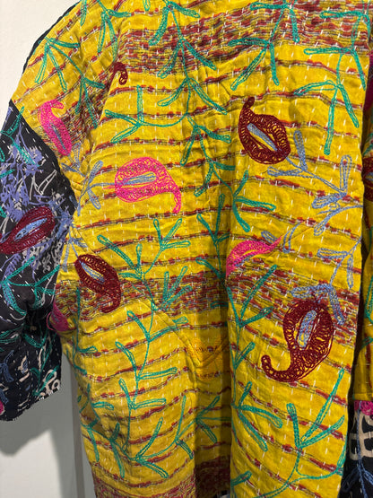 Kantha suzani jas kort, 2 kanten
