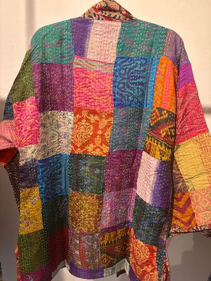 Zijden Kantha kimono jas