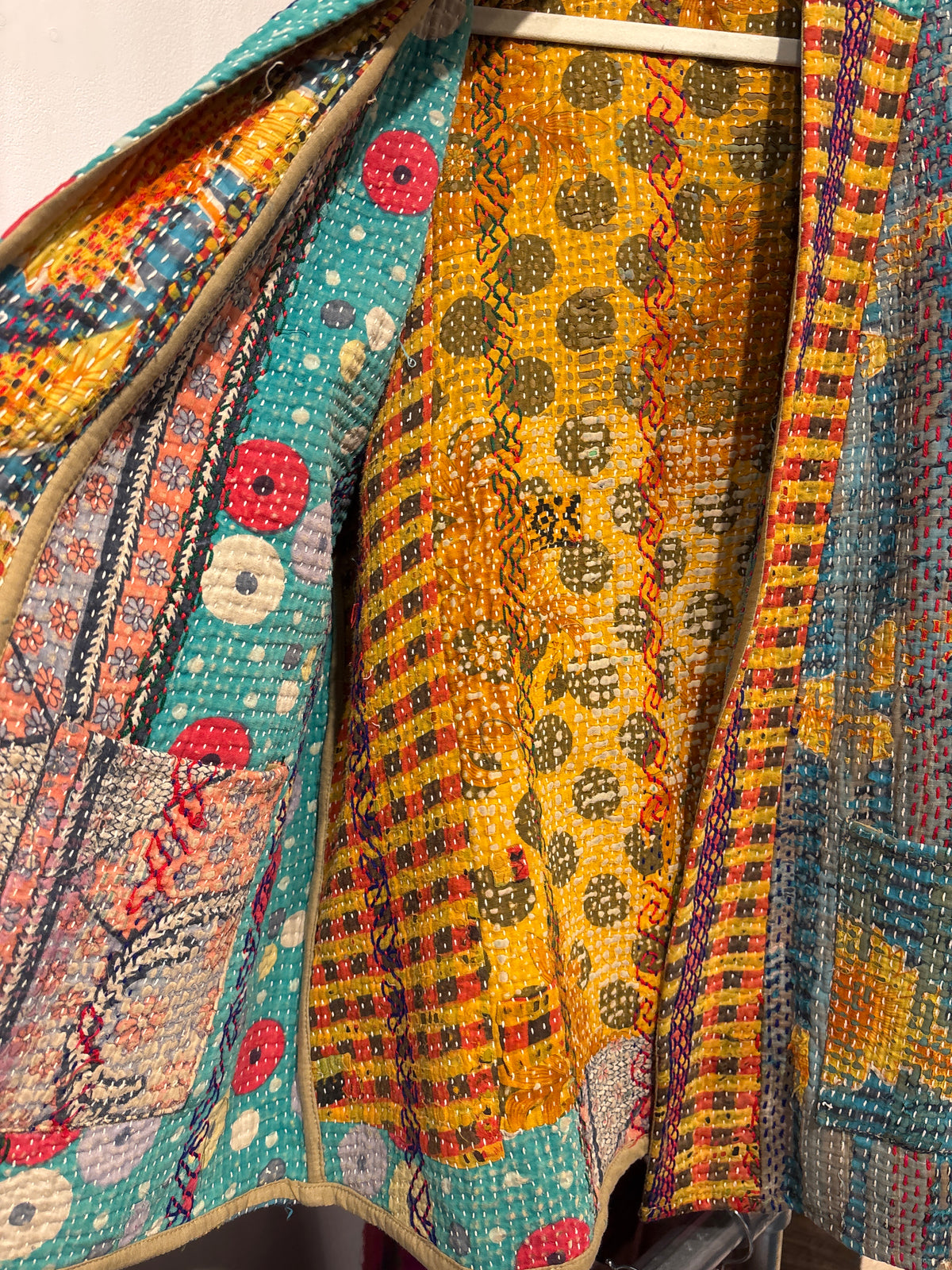Kantha Blockprint jas-2 kanten