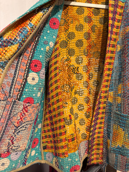 Kantha Blockprint jas-2 kanten