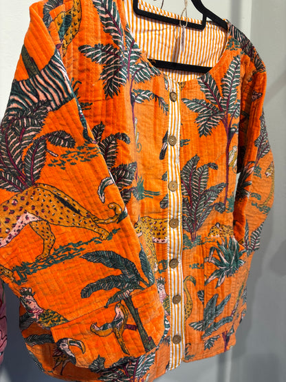 Fluweel ruim jasje met knopen