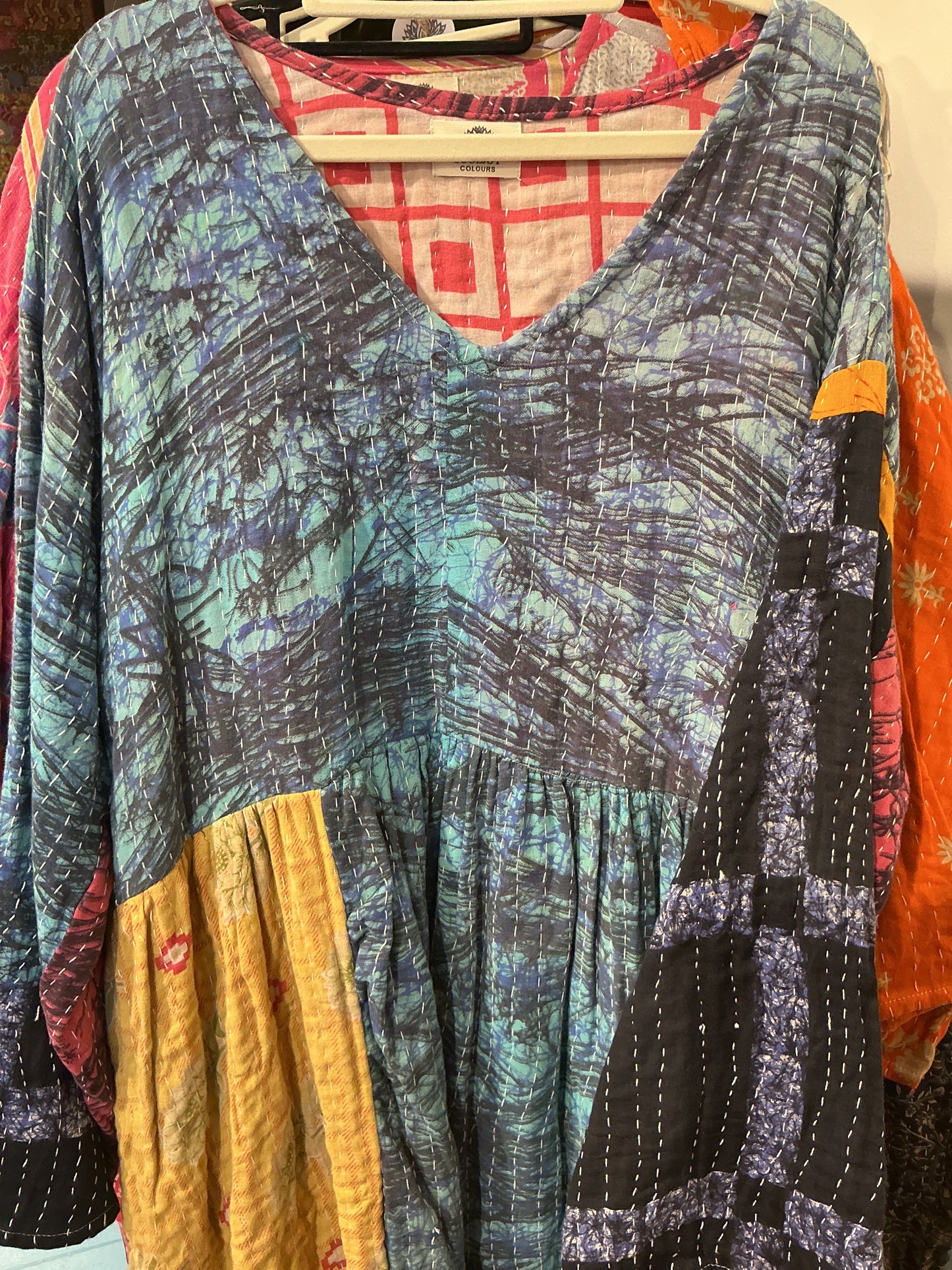 Kantha jurk lang- groot