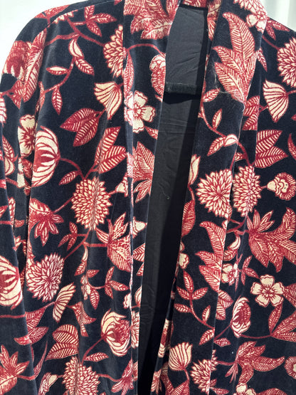 Lange fluwelen kimono