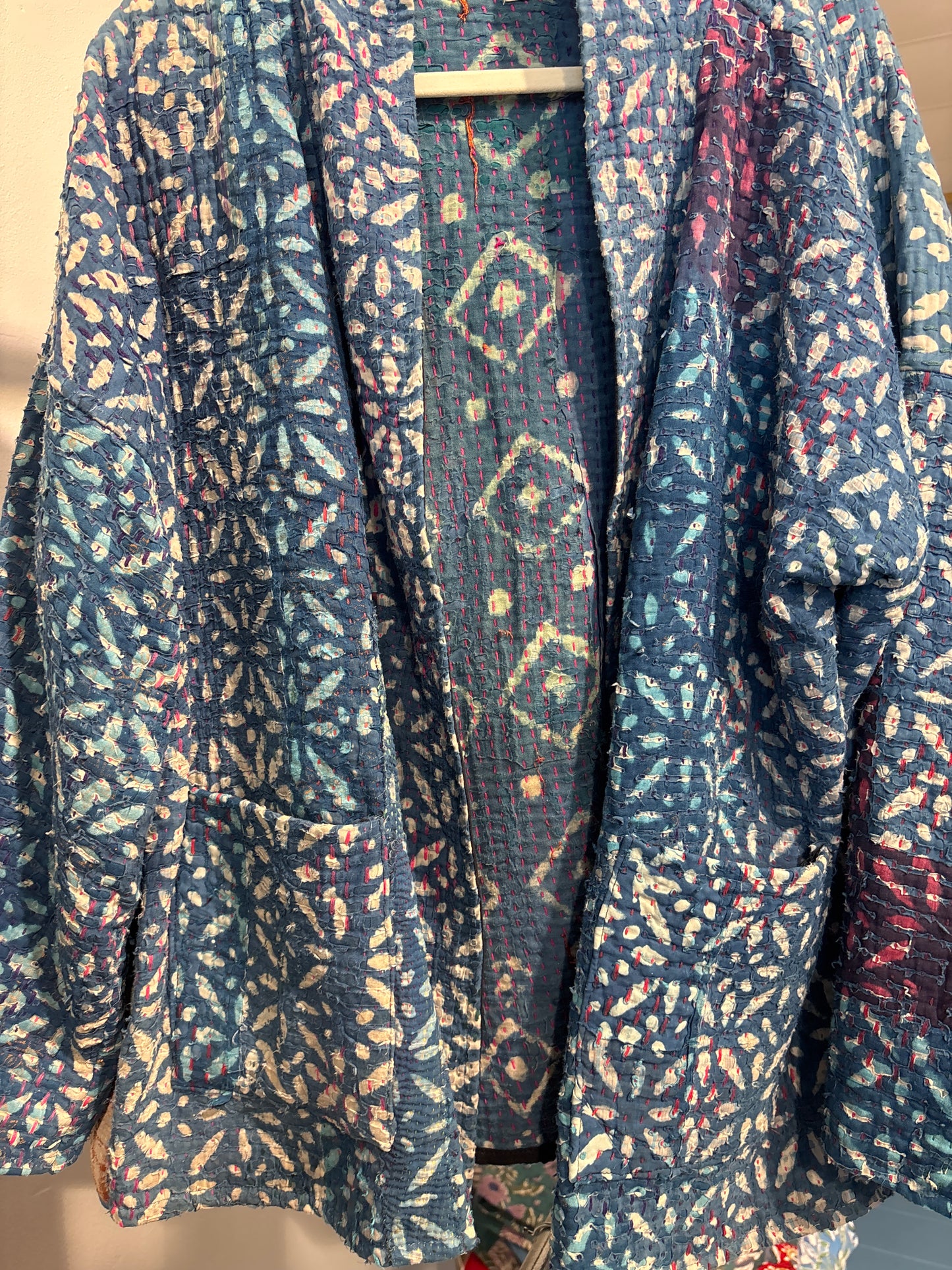 Kantha Blockprint jas-2 kanten