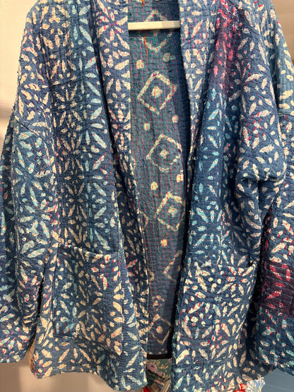 Kantha Blockprint jas-2 kanten