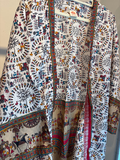 Zijden kimono halflang