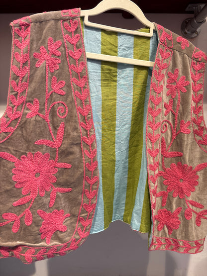 Gilet fluweel suzani-ruim