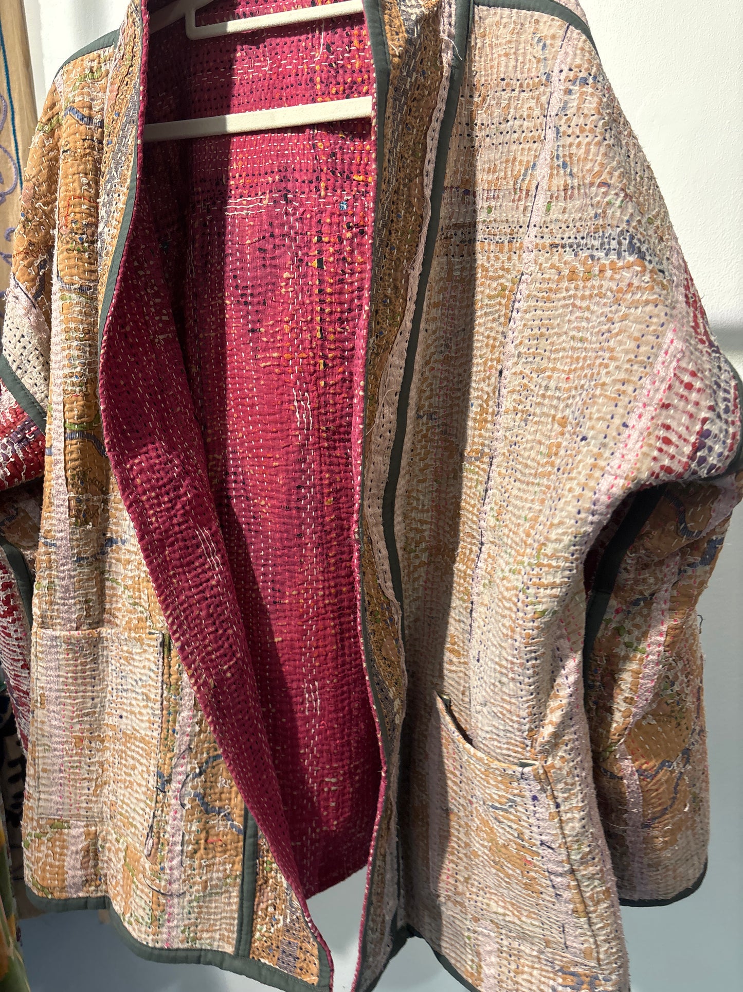Kantha Blockprint jas-2 kanten