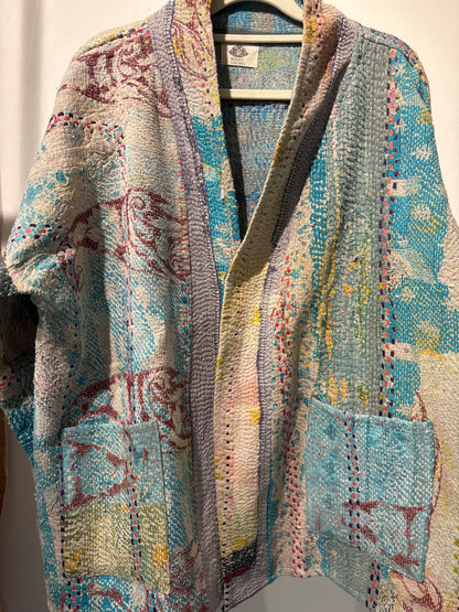 Kantha Blockprint jas-2 kanten