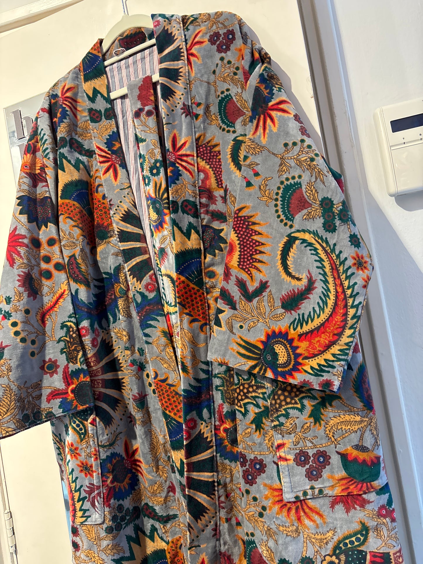 Lange fluwelen kimono