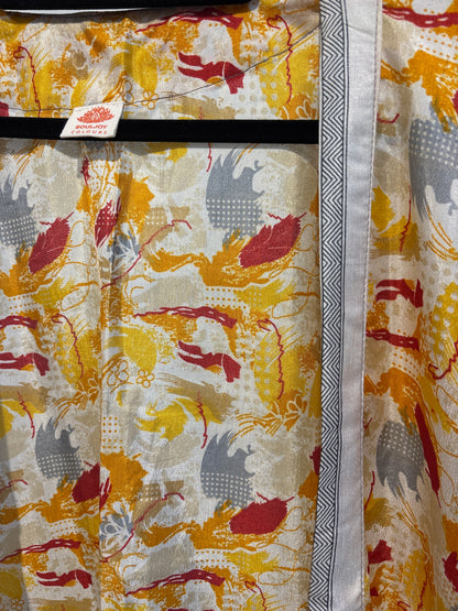 Recycled silk kimono lang