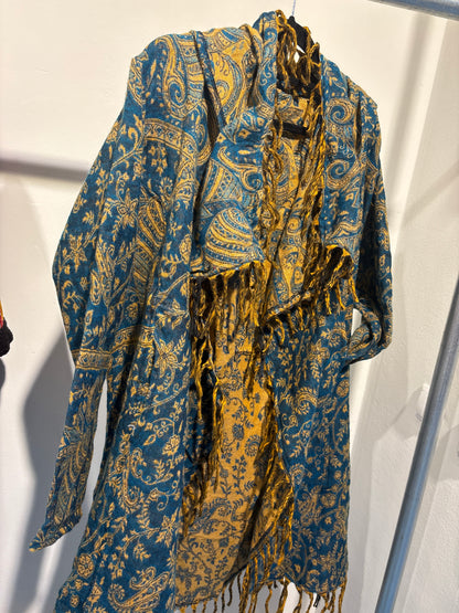 Paisley aqua Vest lang