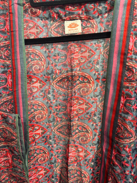 Recycled silk kimono lang