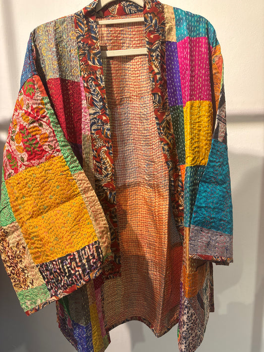 Zijden Kantha kimono jas