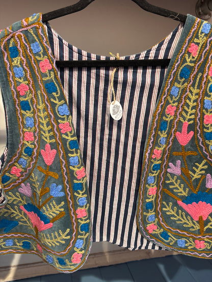 Gilet fluweel suzani- XXL RUIM