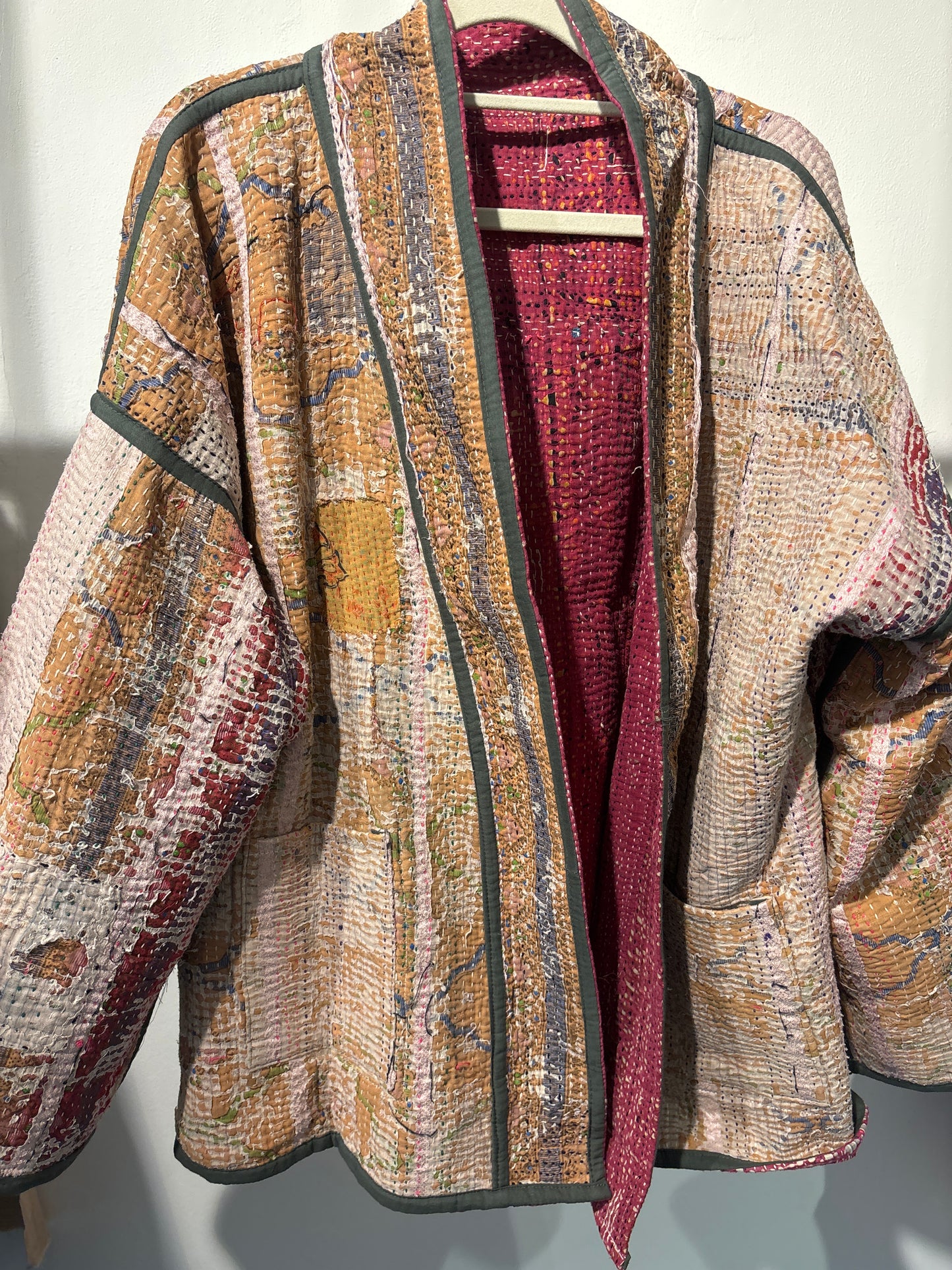 Kantha Blockprint jas-2 kanten
