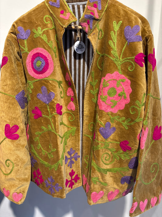 Fluwelen suzani jas kort