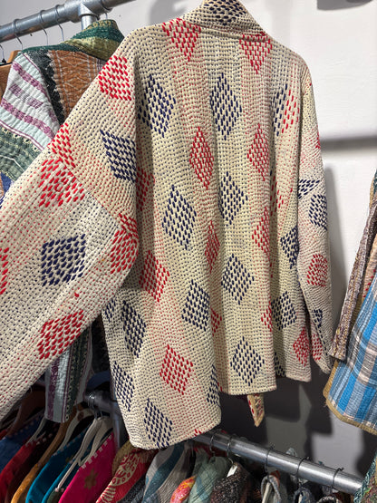 Kantha Blockprint jas-2 kanten l