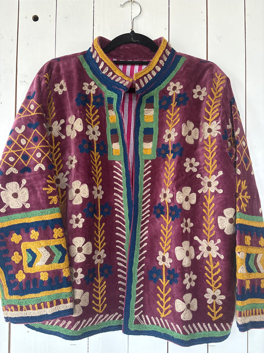 Fluwelen suzani jas kort