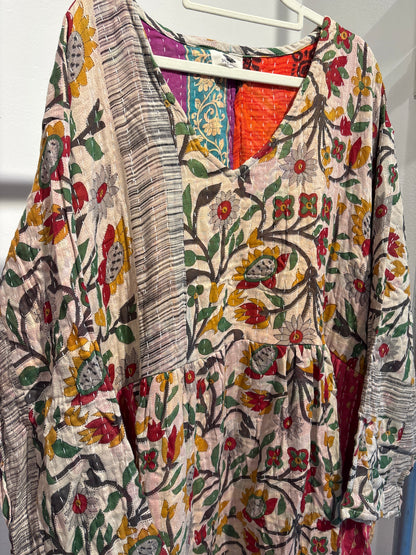 Kantha jurk lang- groot