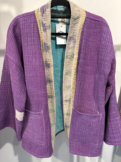 Kantha Blockprint jas-2 kanten l