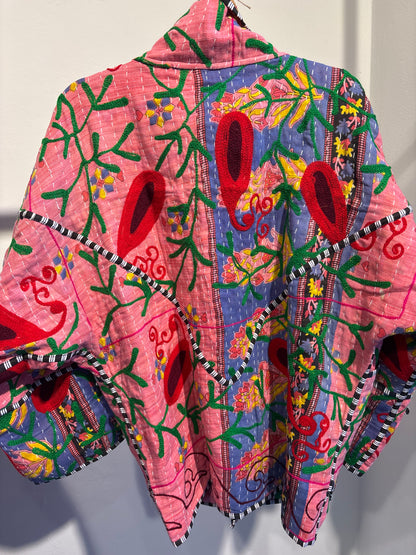 Kantha suzani jas kort, 2 kanten