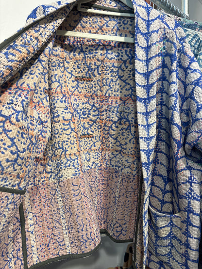 Kantha Blockprint jas-2 kanten l
