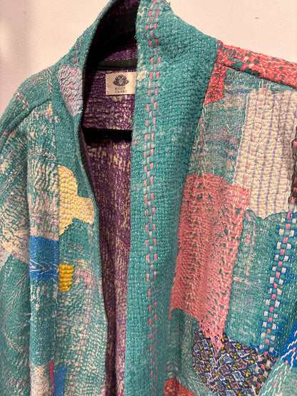 Kantha Blockprint jas-2 kanten
