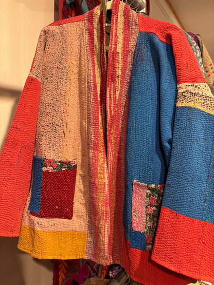 Kantha Blockprint jas-2 kanten