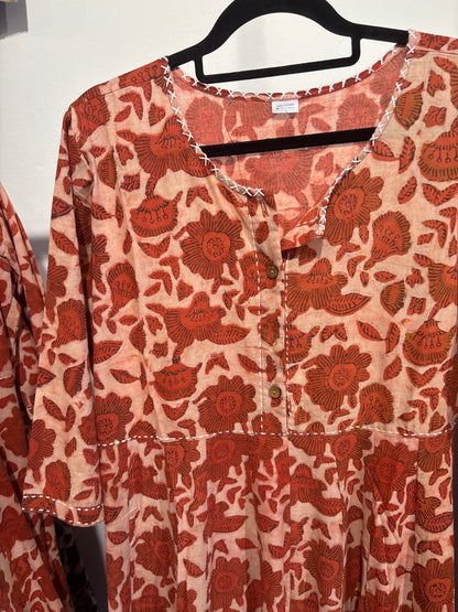 Blockprint jurk