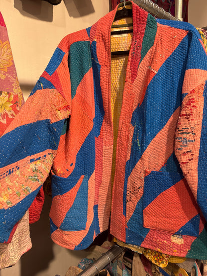 Kantha Blockprint jas-2 kanten