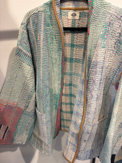 Kantha Blockprint jas-2 kanten