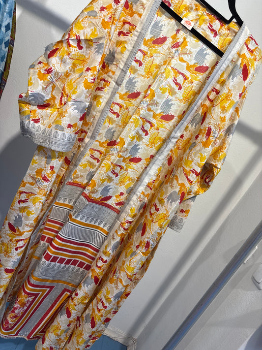 Recycled silk kimono lang