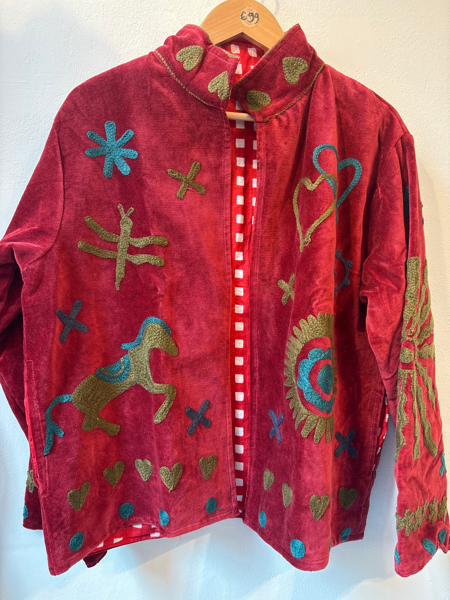 Fluwelen suzani jas -ruim