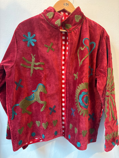 Fluwelen suzani jas -ruim