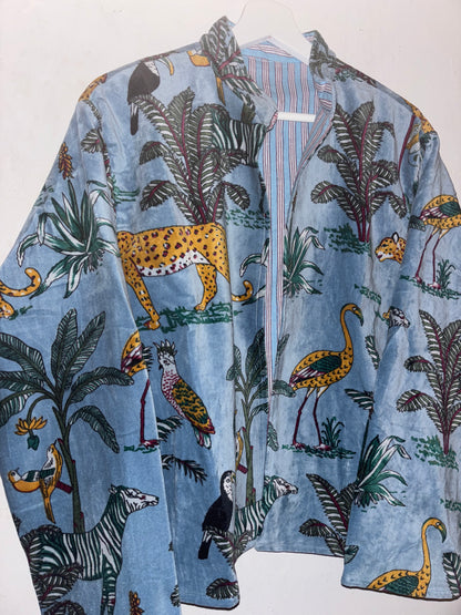 Fluweel jasje- dierprint1