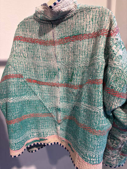 Kantha jas kort- 2 kanten
