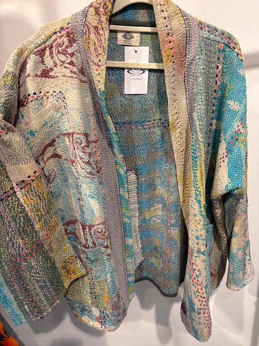 Kantha Blockprint jas-2 kanten