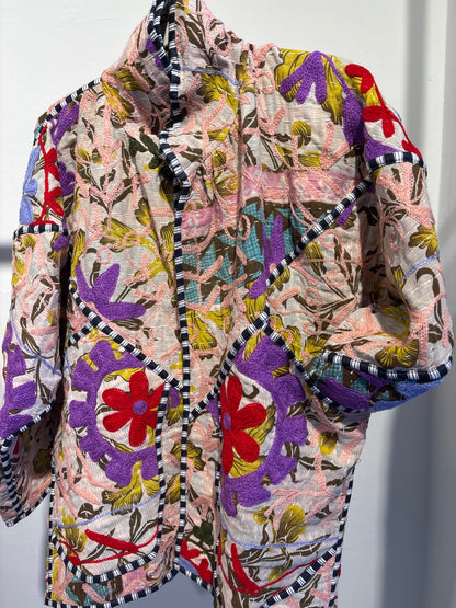 Kantha suzani jas kort, 2 kanten