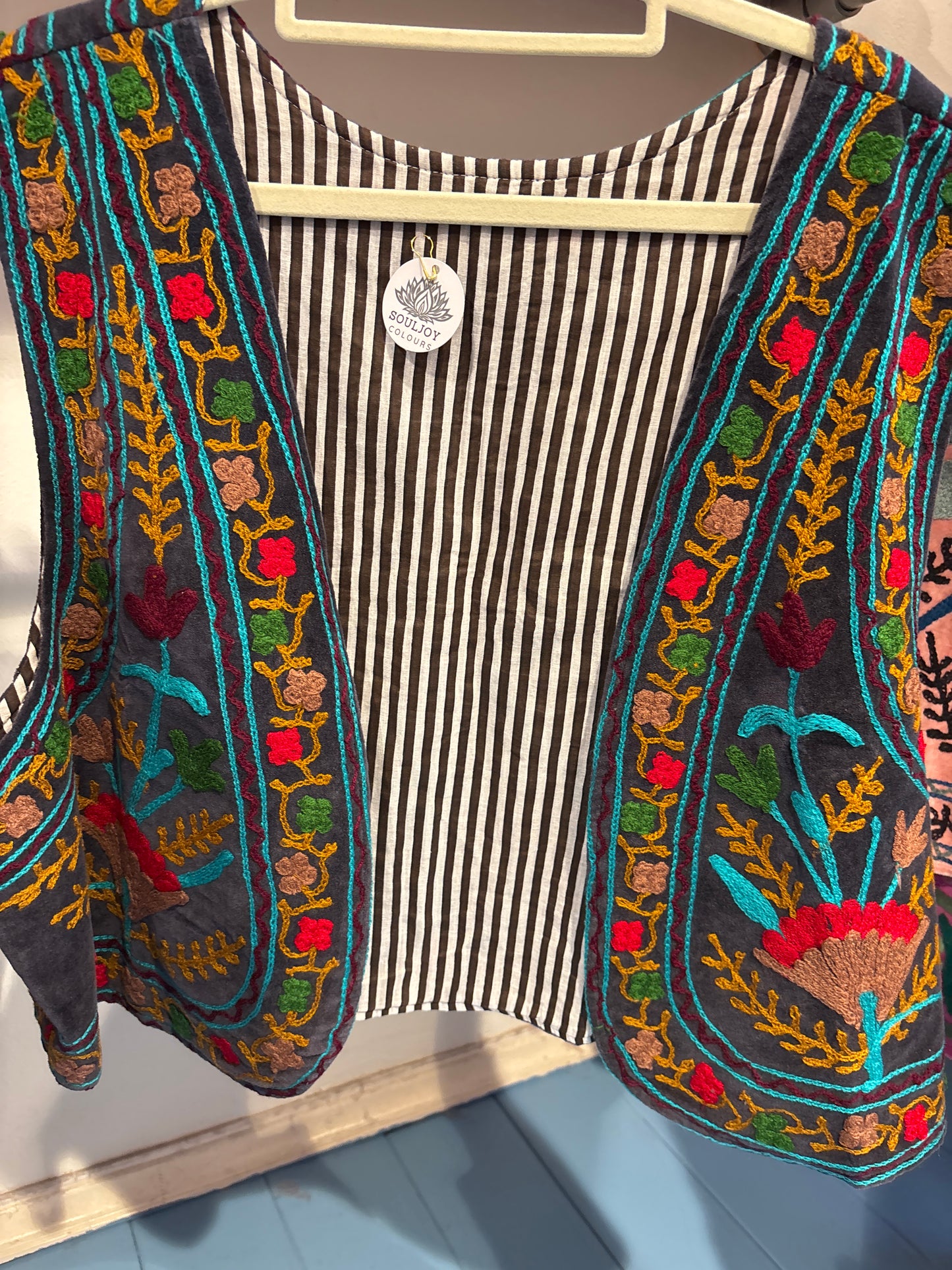 Gilet fluweel suzani- XXL RUIM