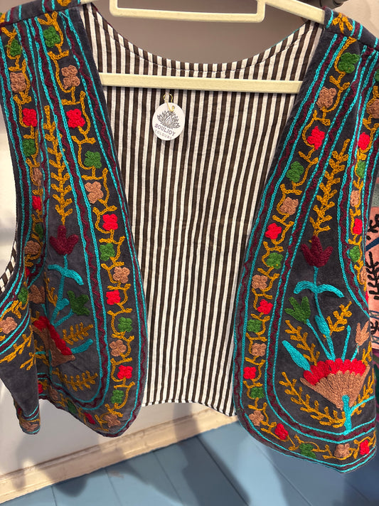 Gilet fluweel suzani- XXL RUIM