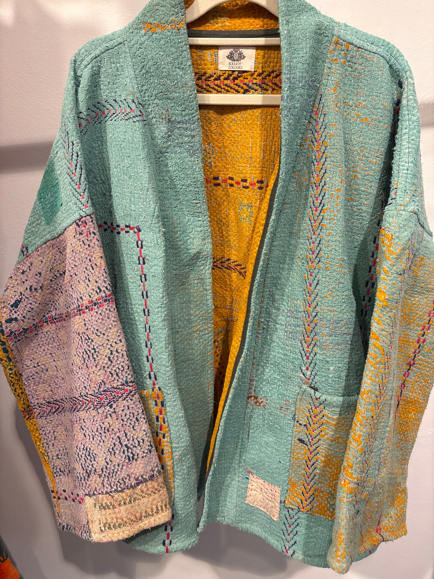 Kantha Blockprint jas-2 kanten