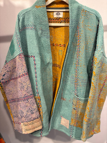 Kantha Blockprint jas-2 kanten